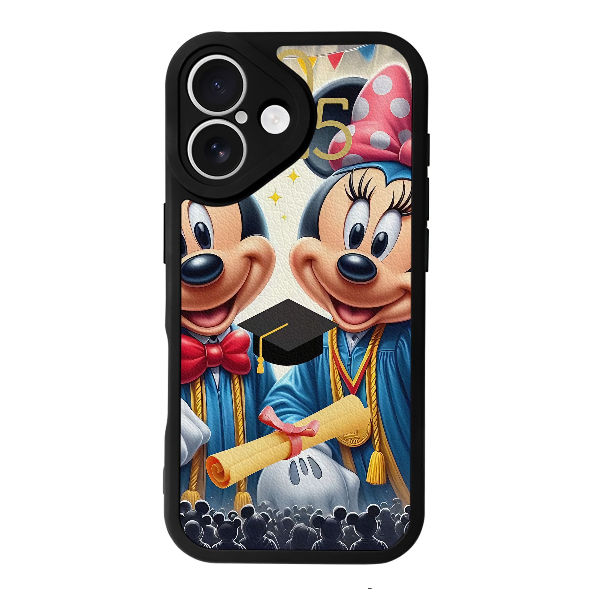 （画像用） ミッキーマウス Mickey Mouse 【iPhone 16シリーズ対応】シリコンスマホケース（レザー調） 材質：シリコン